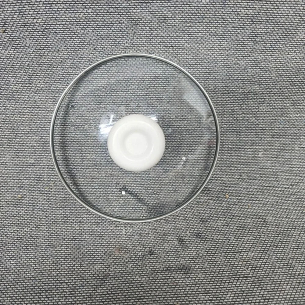 Universal 6 In Tempered Glass Pot Lid Replacement Stainless Steel Rim White Knob